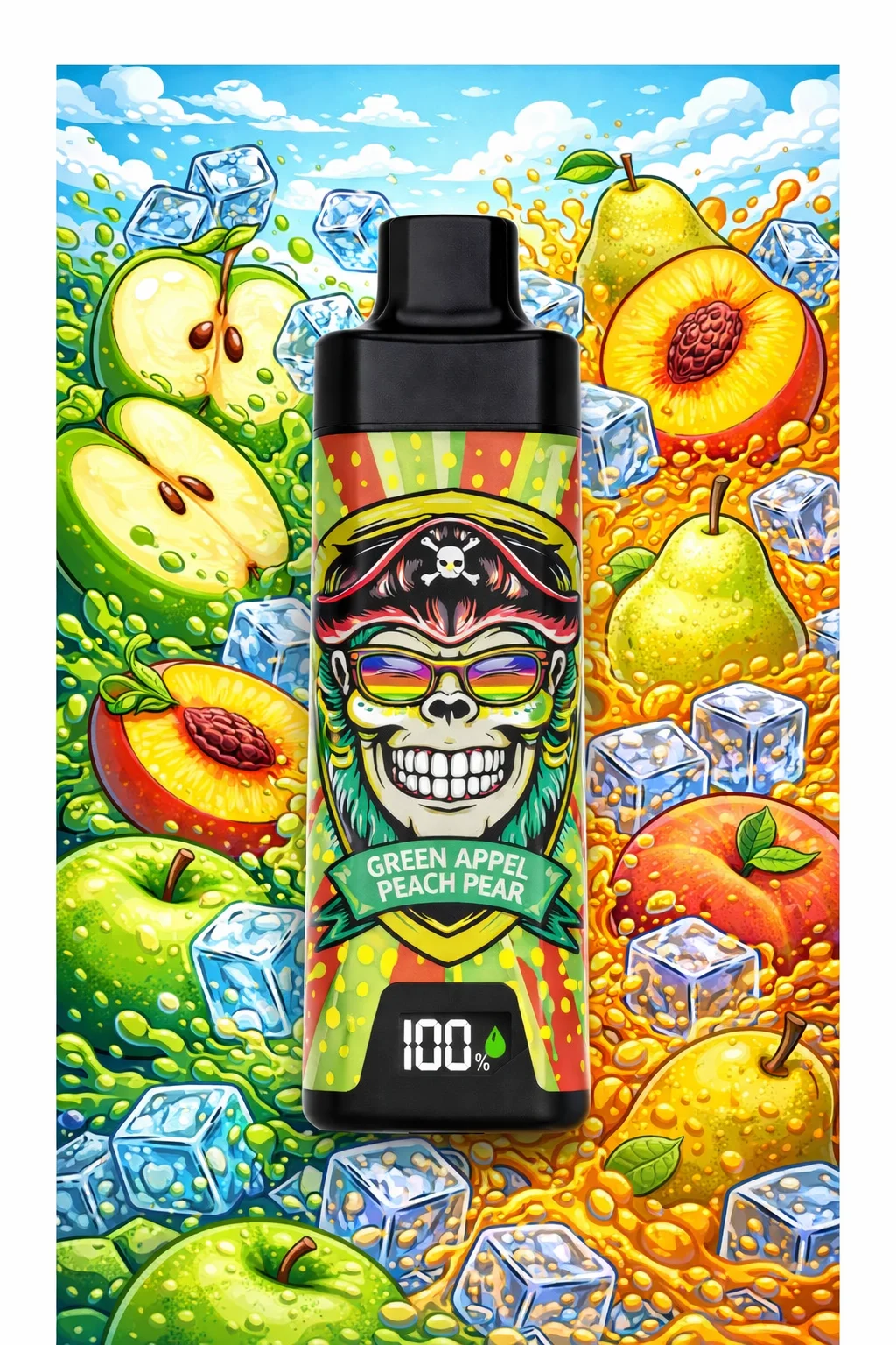 Green Apple Peach Pear Razzbar 40000 Puff